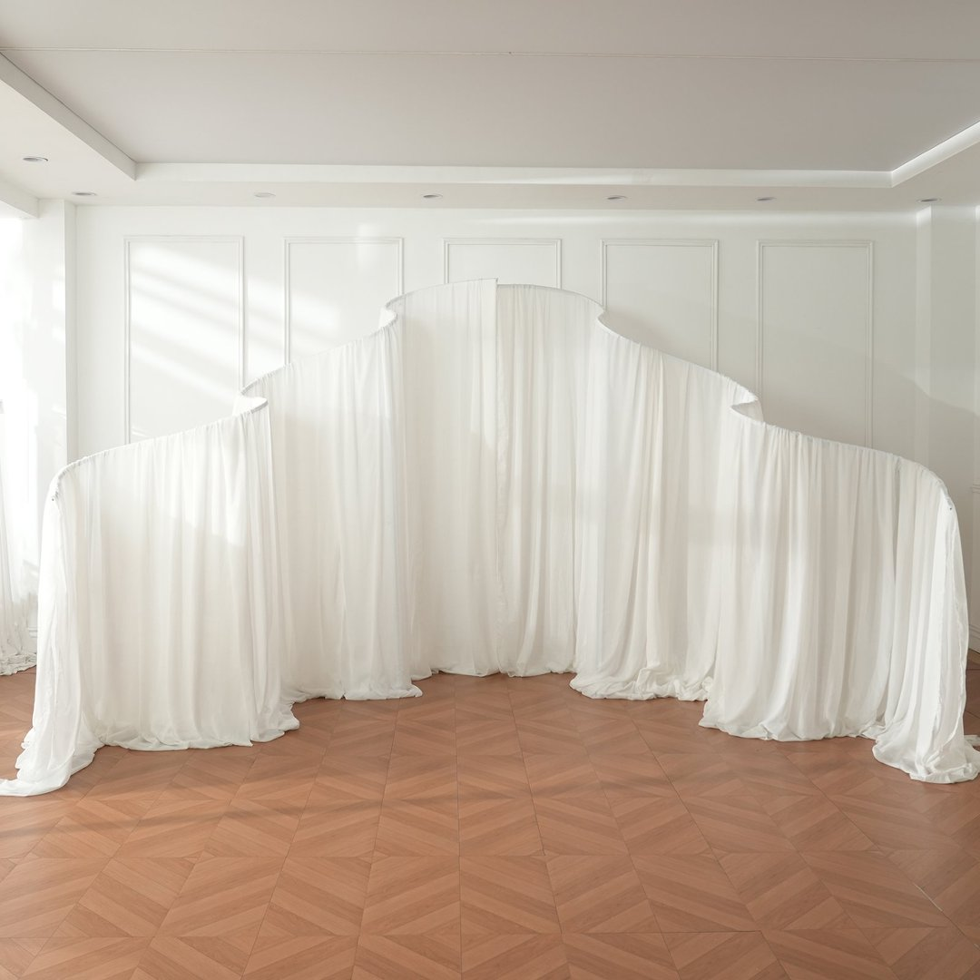 Wave shape metal frame for event backdrop