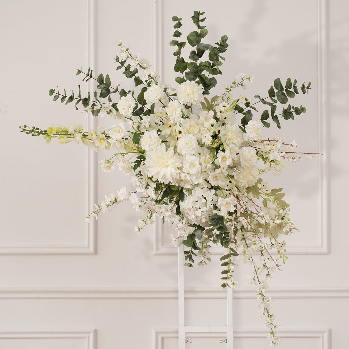 Floral arrangement for wedding ceremony entrance styling