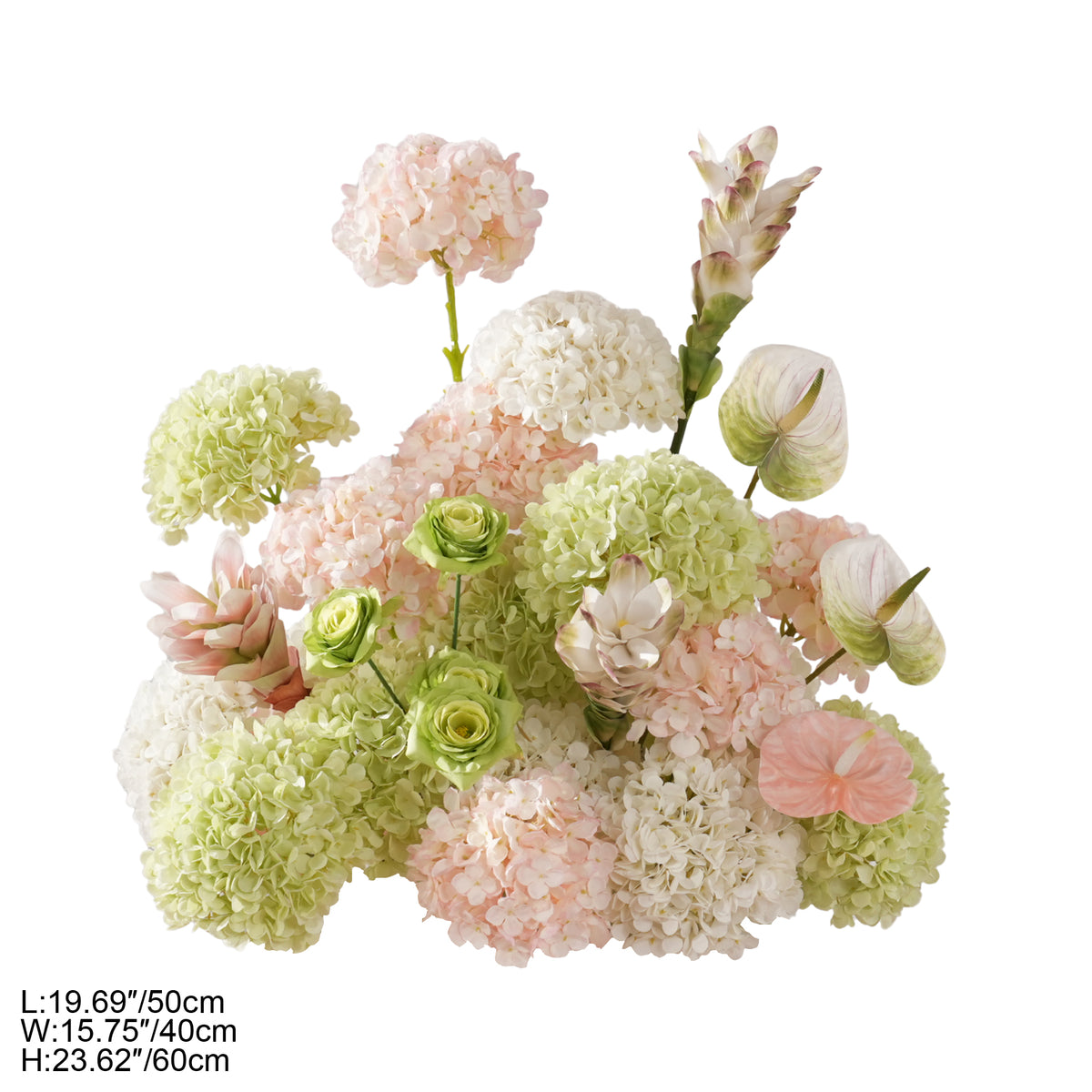 custom wedding decorated with ground florals