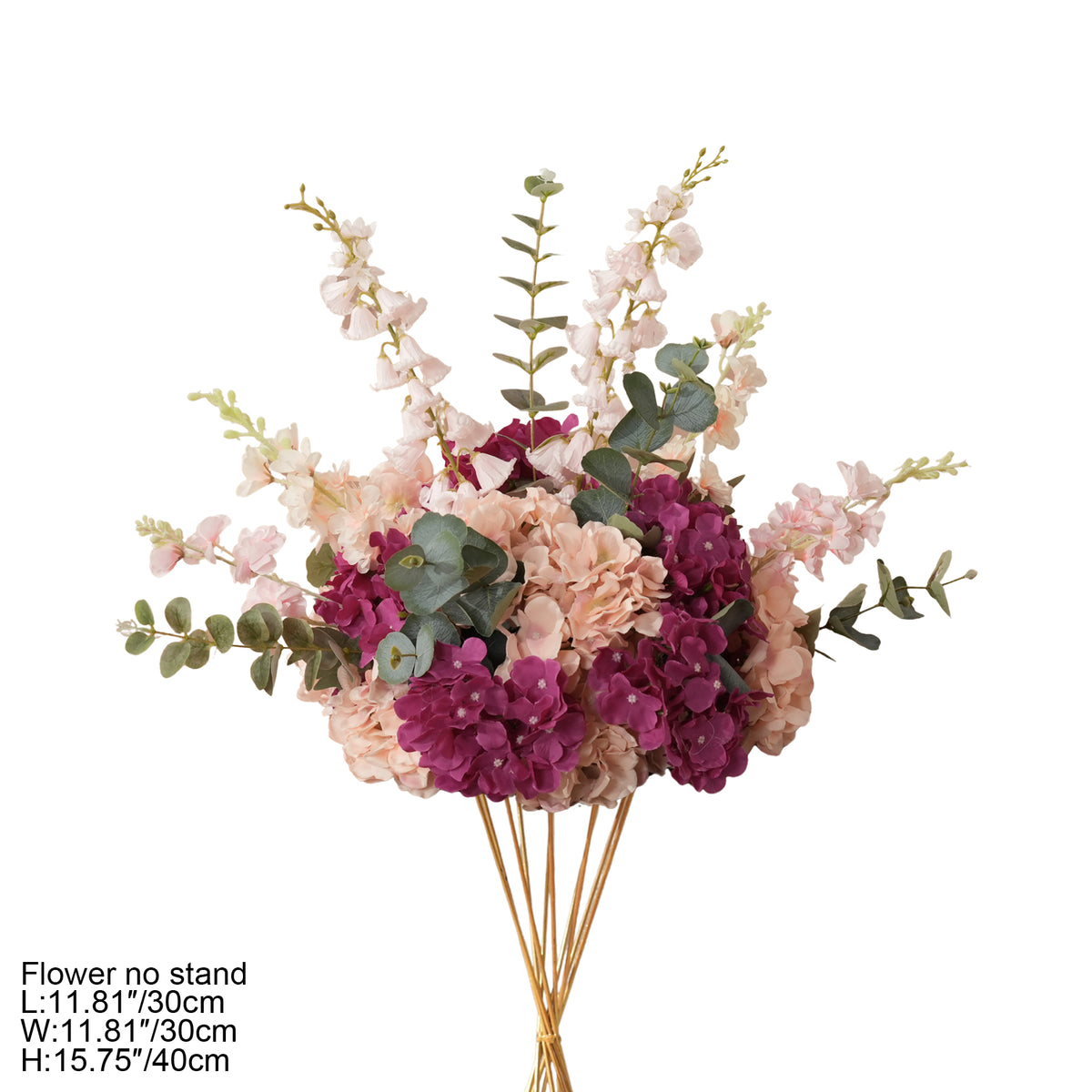 faux_hydrangea_delphinium_with_greenery
