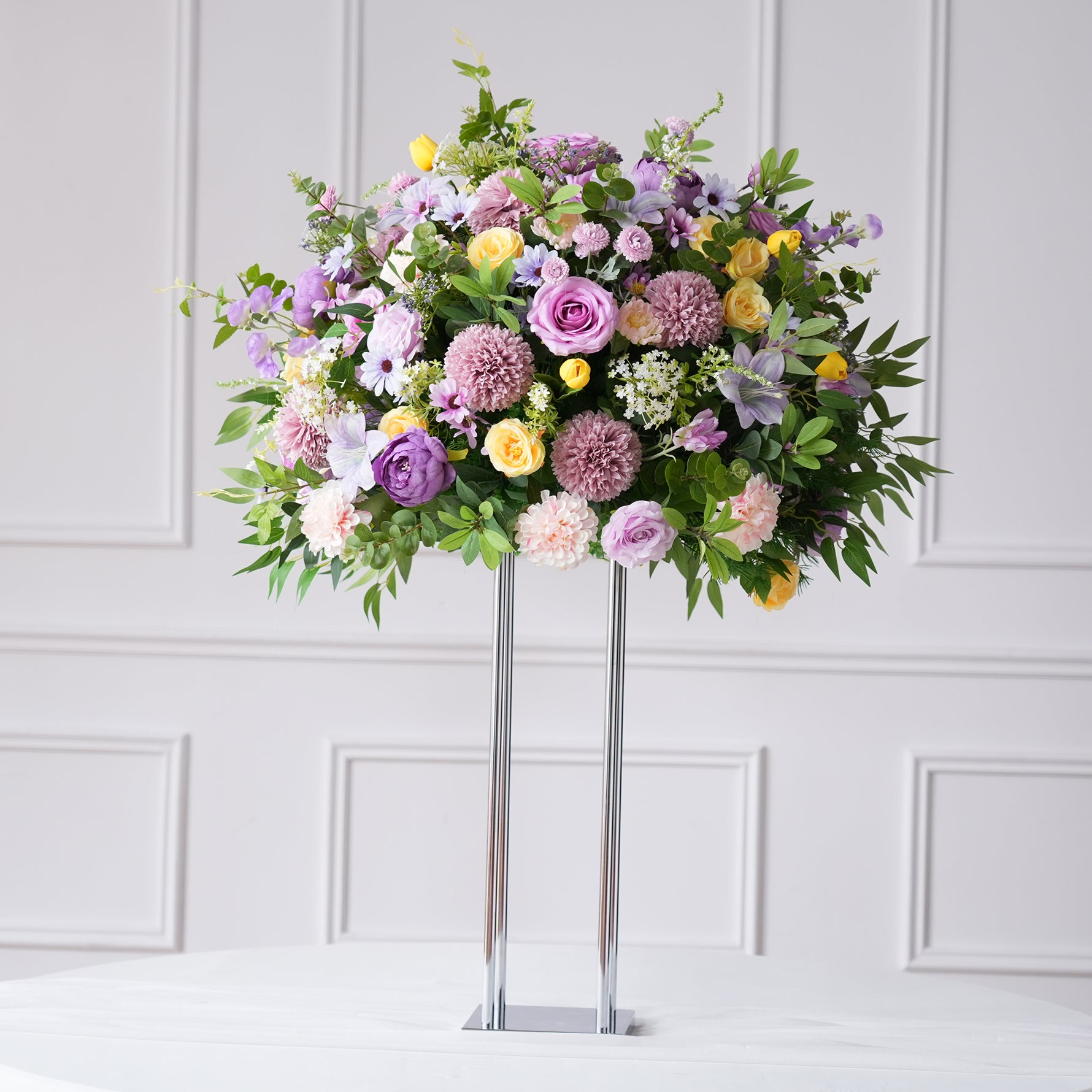 floral ball on tall stand decoration