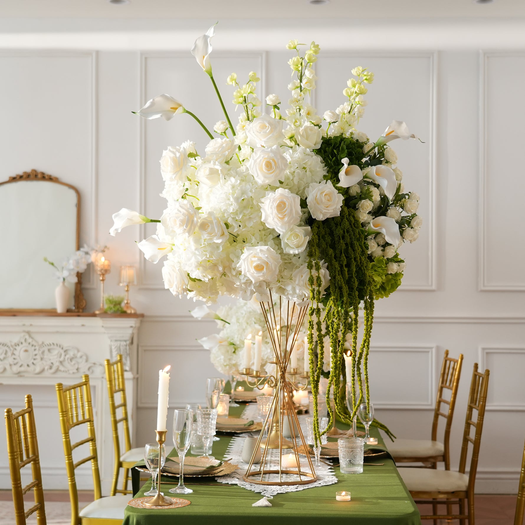 Modern Wedding Reception Table Flower Display