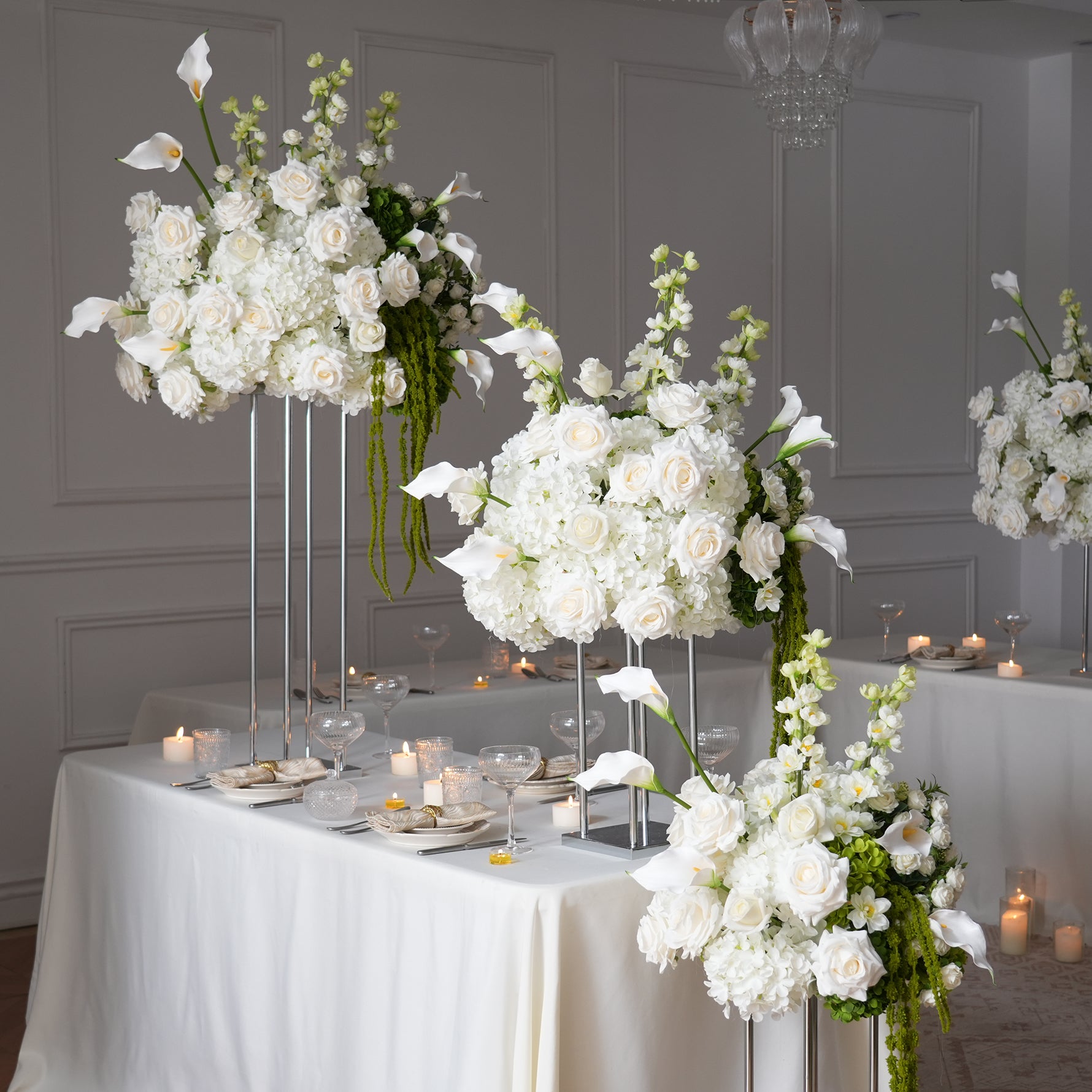 Floral Centerpiece With Hanging Greenery