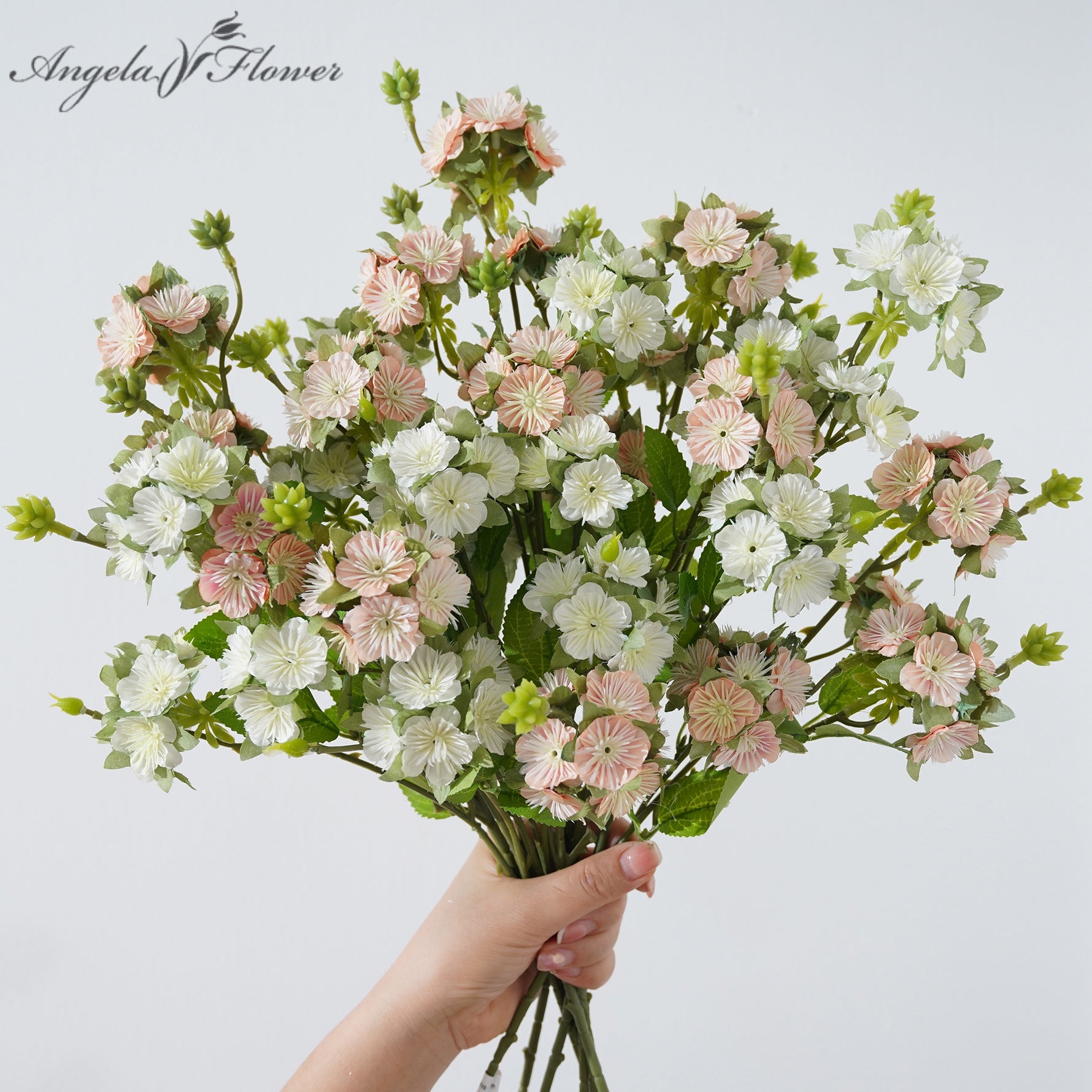 Pink faux gypsophila flower sprigs
