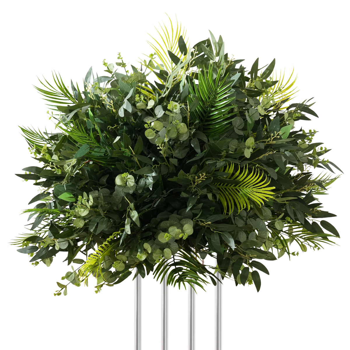 Artificial mixed eucalyptus table greenery for timeless garden wedding