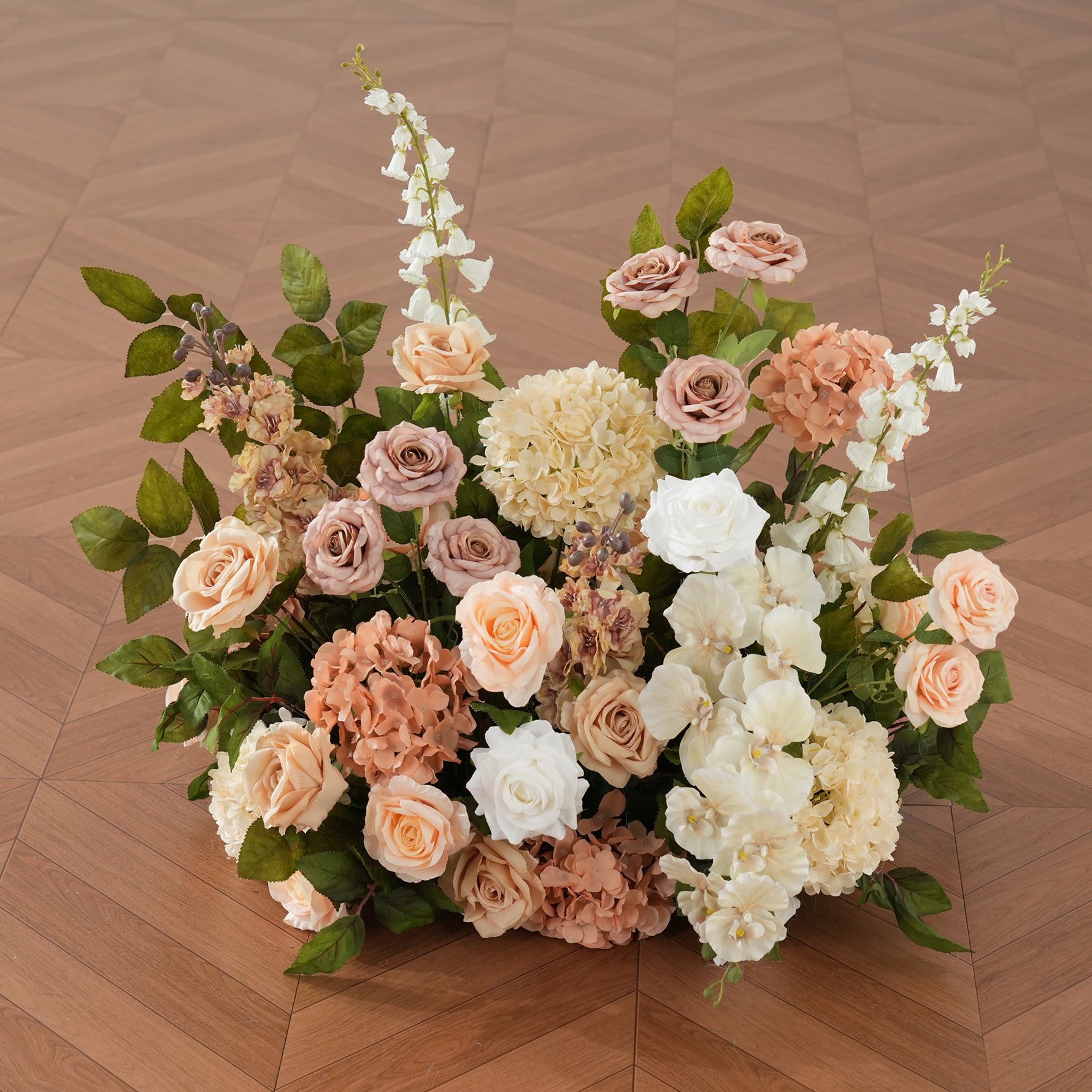 dusty apricot artificial arch corner hanging flower swag