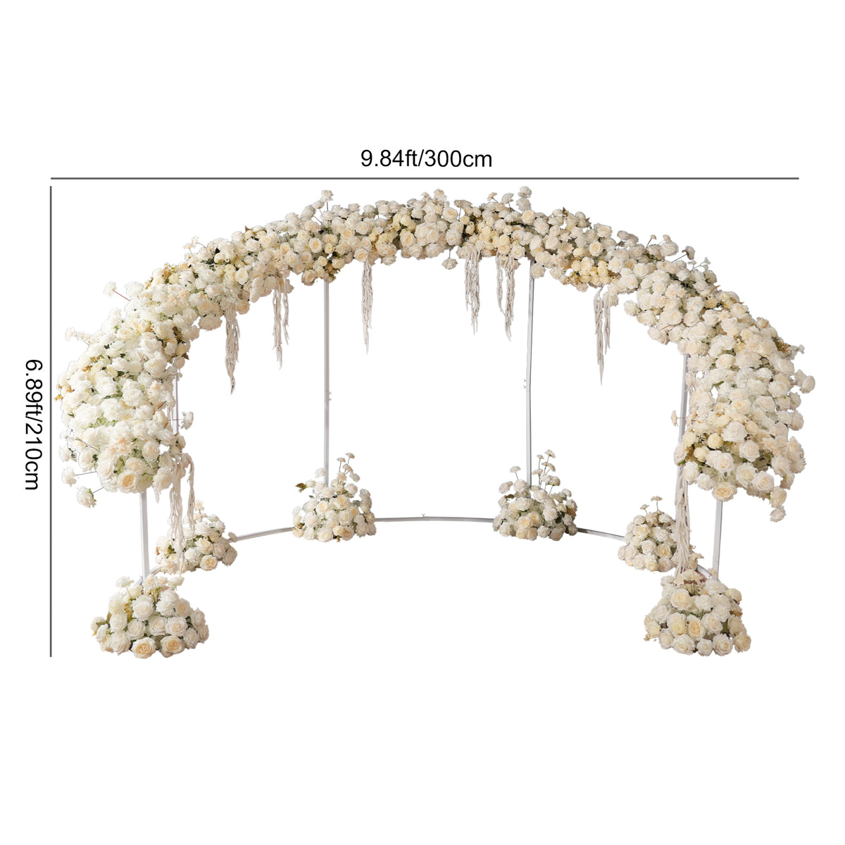 Classic white rose flower panel for timeless wedding event decor