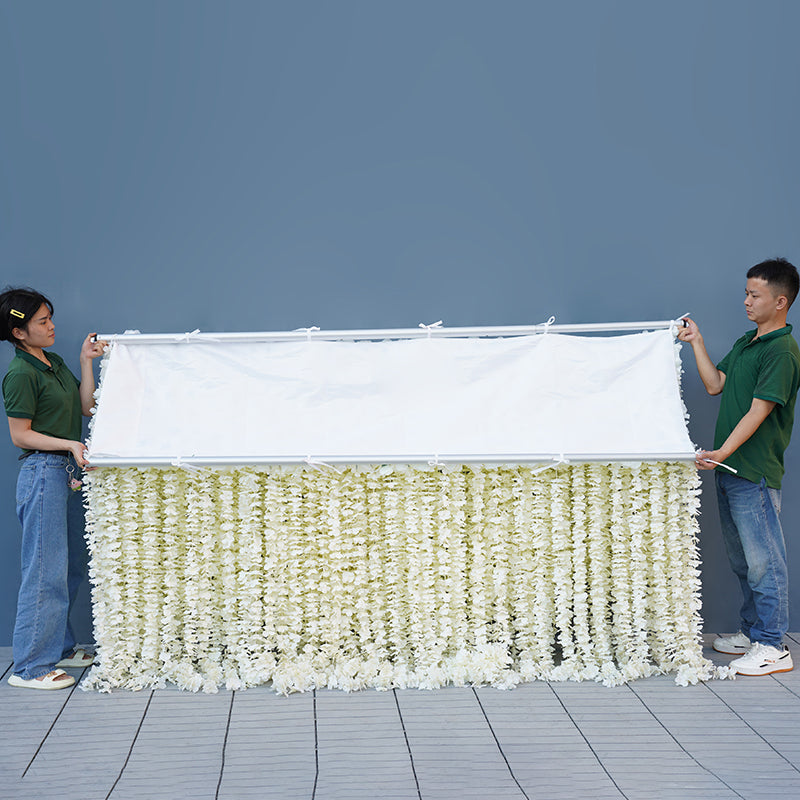 Hanging flower curtain dimension diagram for reference