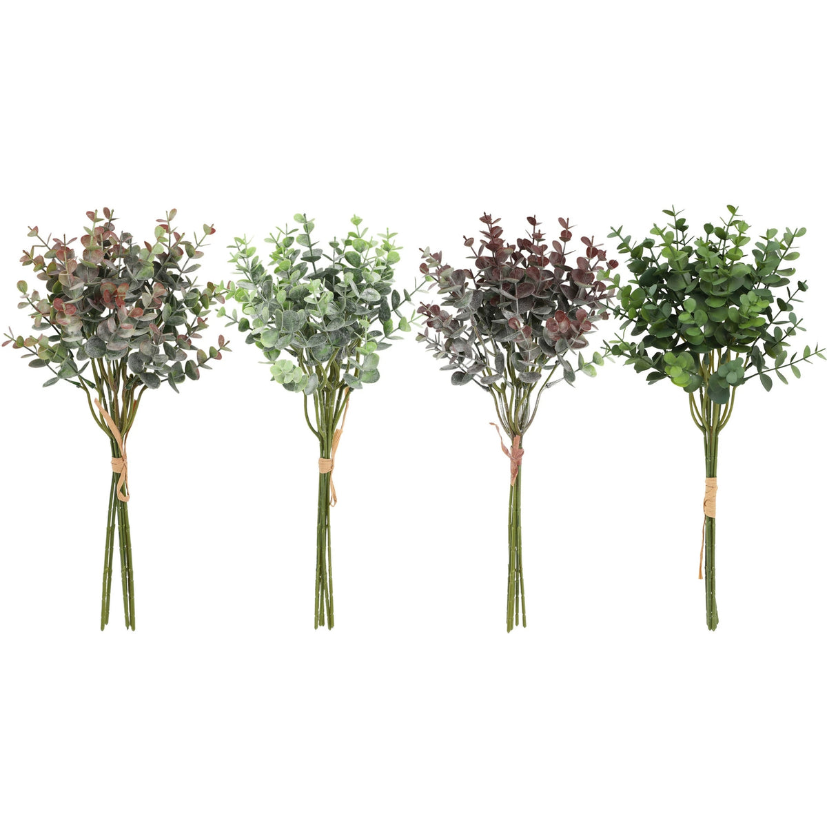 Artificial eucalyptus stems with frosted silvery foliage