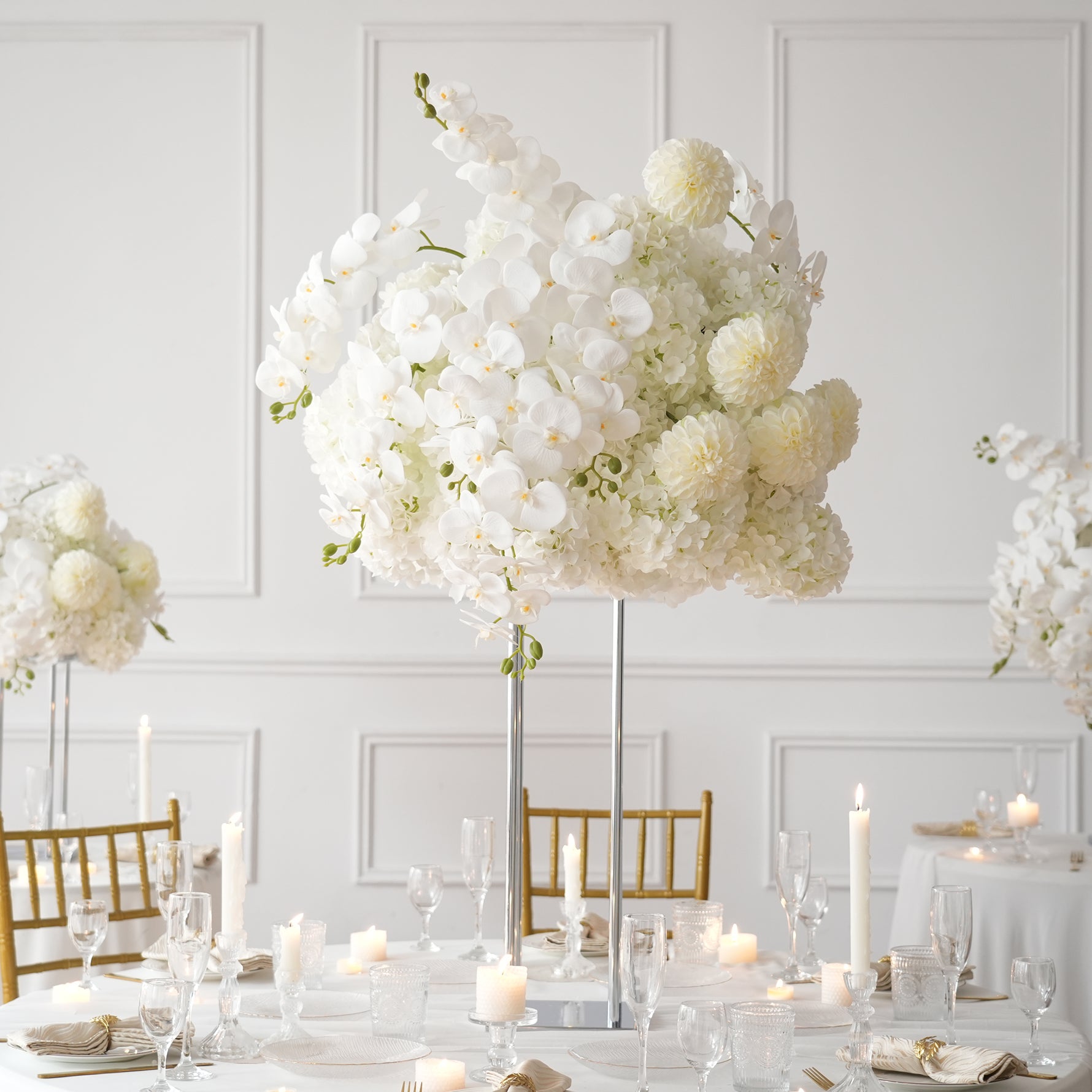 High End Faux Flower Arrangement For Garden Wedding Reception