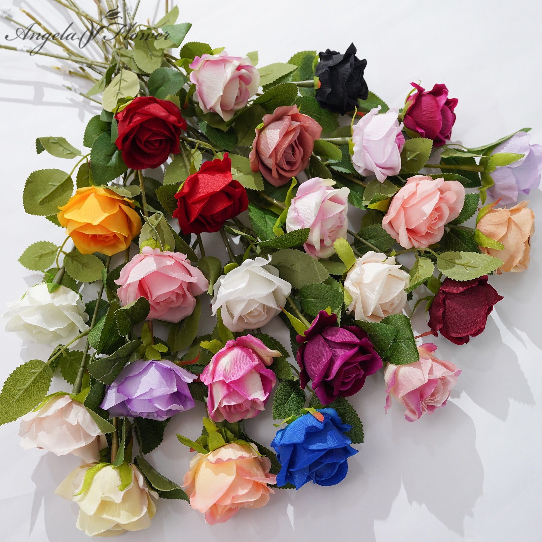 single-stem-silk-rose-bouquet