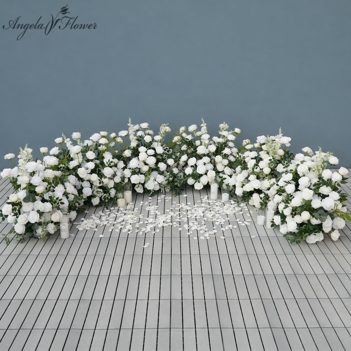 Rose flower runner for head table decoration