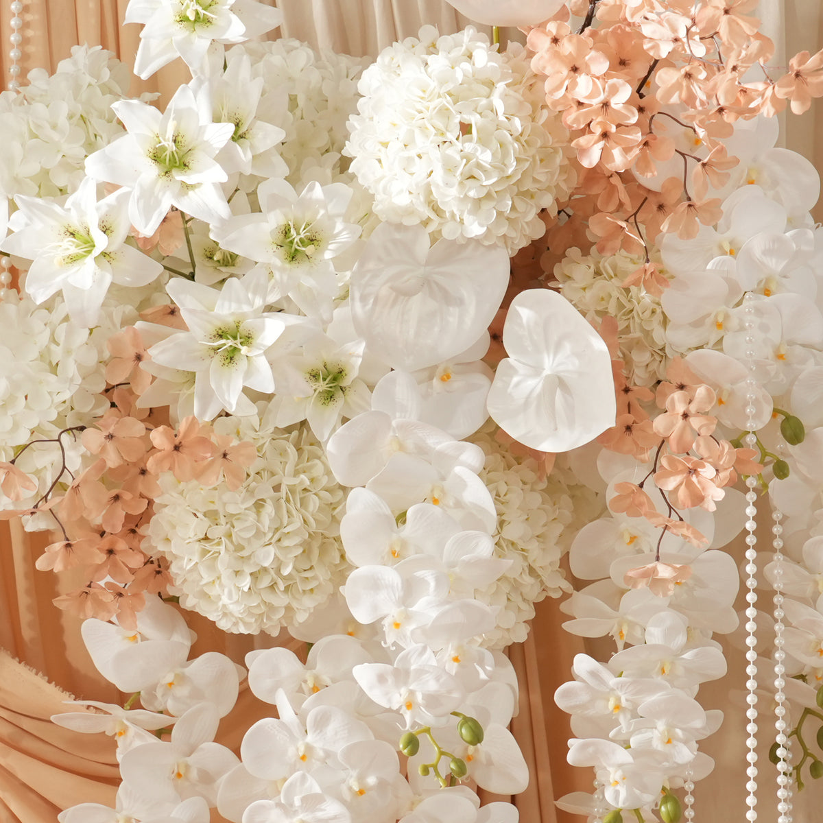 Faux floral for luxury wedding backdrop