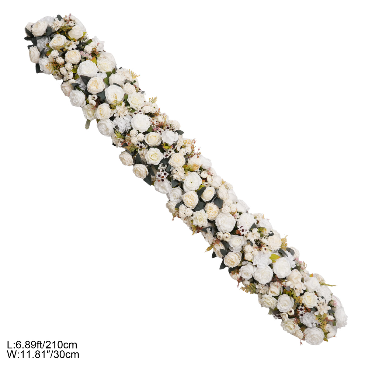 white rose greenery trailing dinner table decor