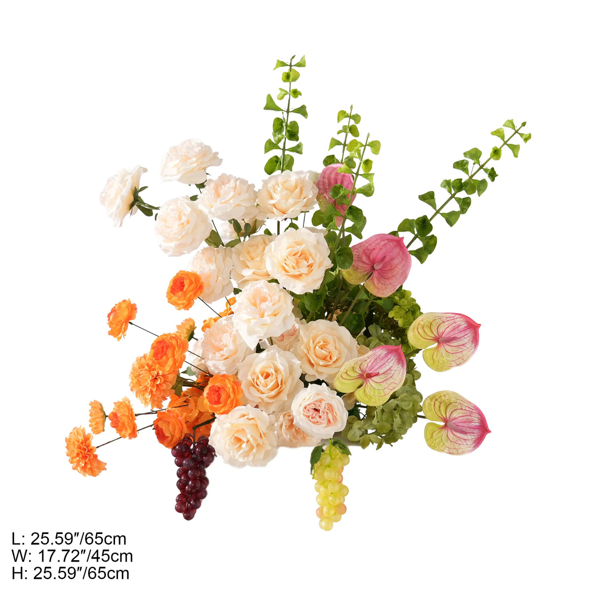Bold saturated tone artificial table flowers for party and wedding