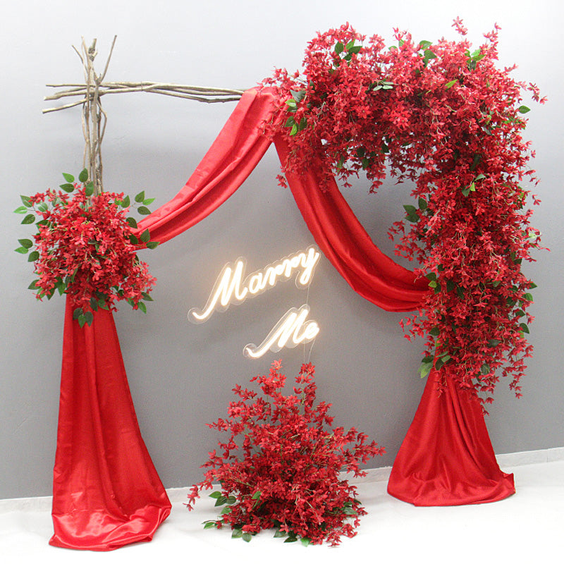 Oncidium Artificial Flower Row Arrangement Wedding Arch Backdrop Decor