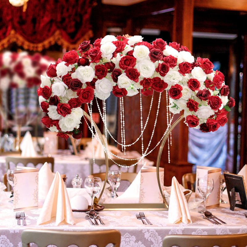 Wedding backdrop decor goldplated decor flower shelf banquet party