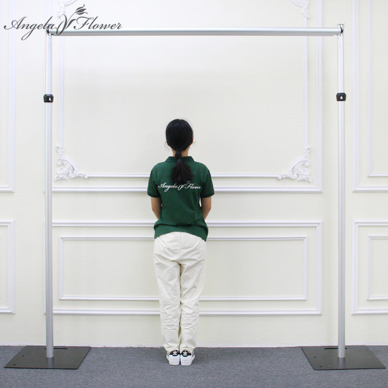 Heavyāduty telescopic metal frame kit to hold flower walls, fabric drapes and photography backgrounds