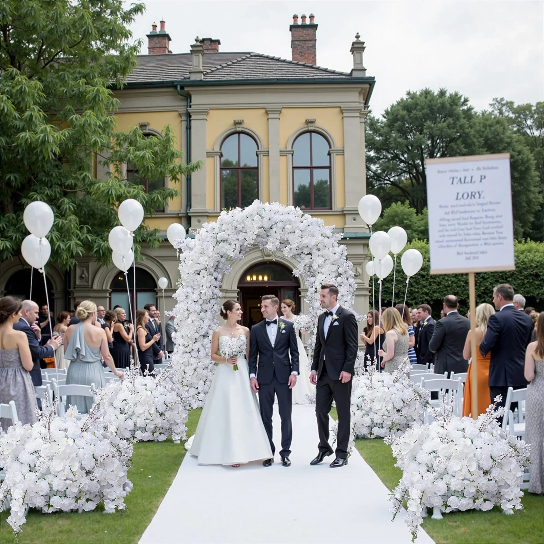 How should the wedding backdrop be arranged?