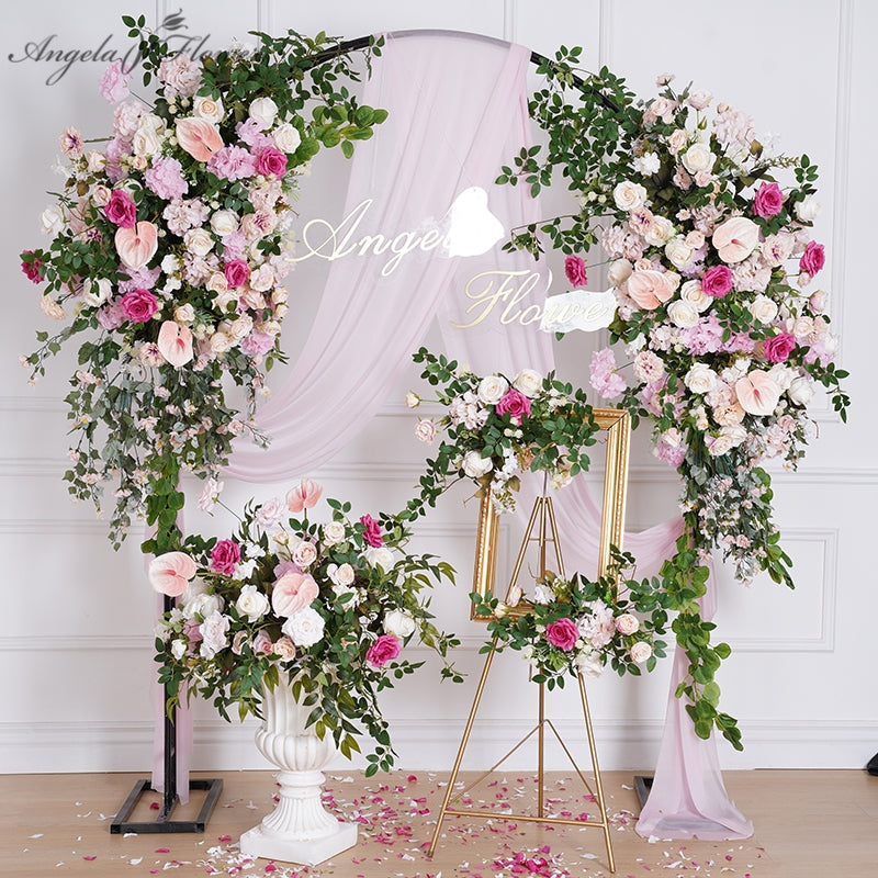 Angela Flower Wedding Backdrop Frame Decor Hang Floral Arrangement Palm ...