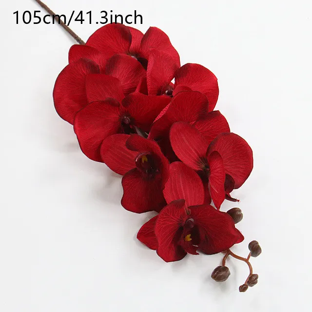 Bright red faux butterfly orchid sprig