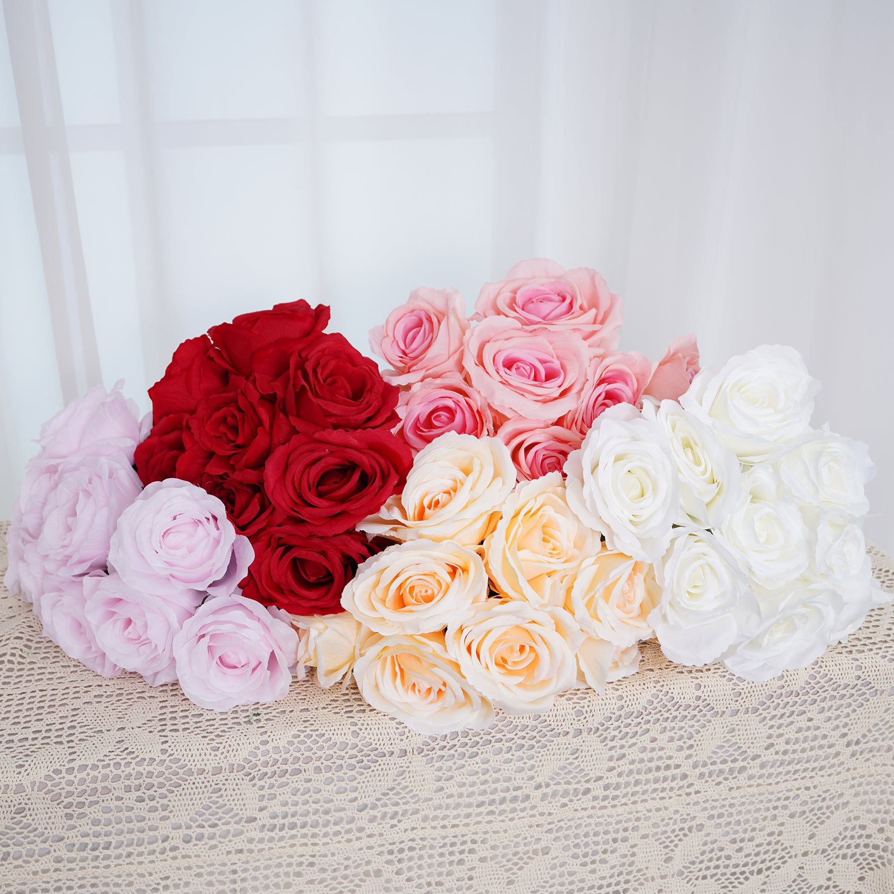 A3168 10pcs 45cm Artificial 9 Heads Rose Flower Bouquet Home Decor