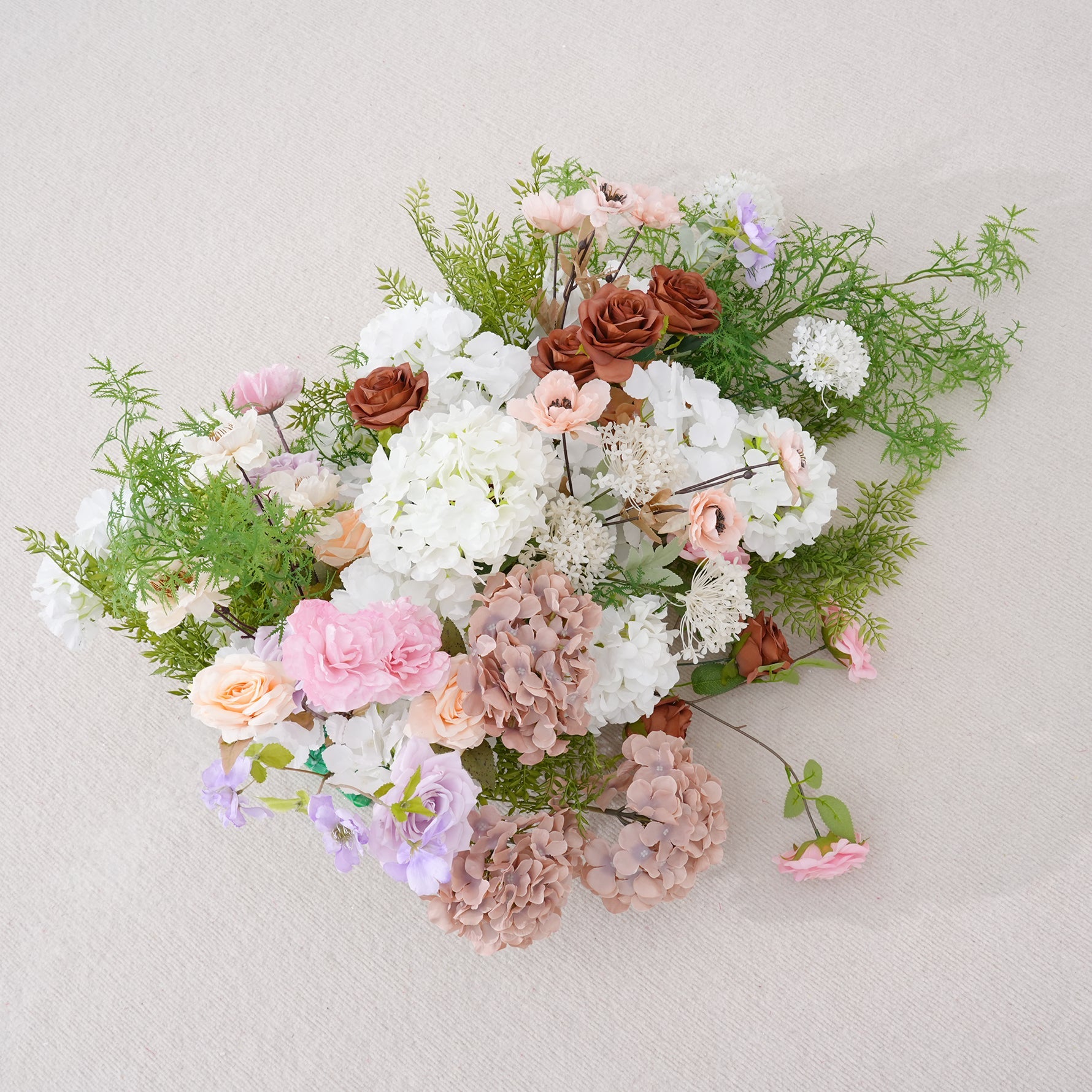 A8833 White Coffee Hang Flower Row Decor Wedding Backdrop Floor
