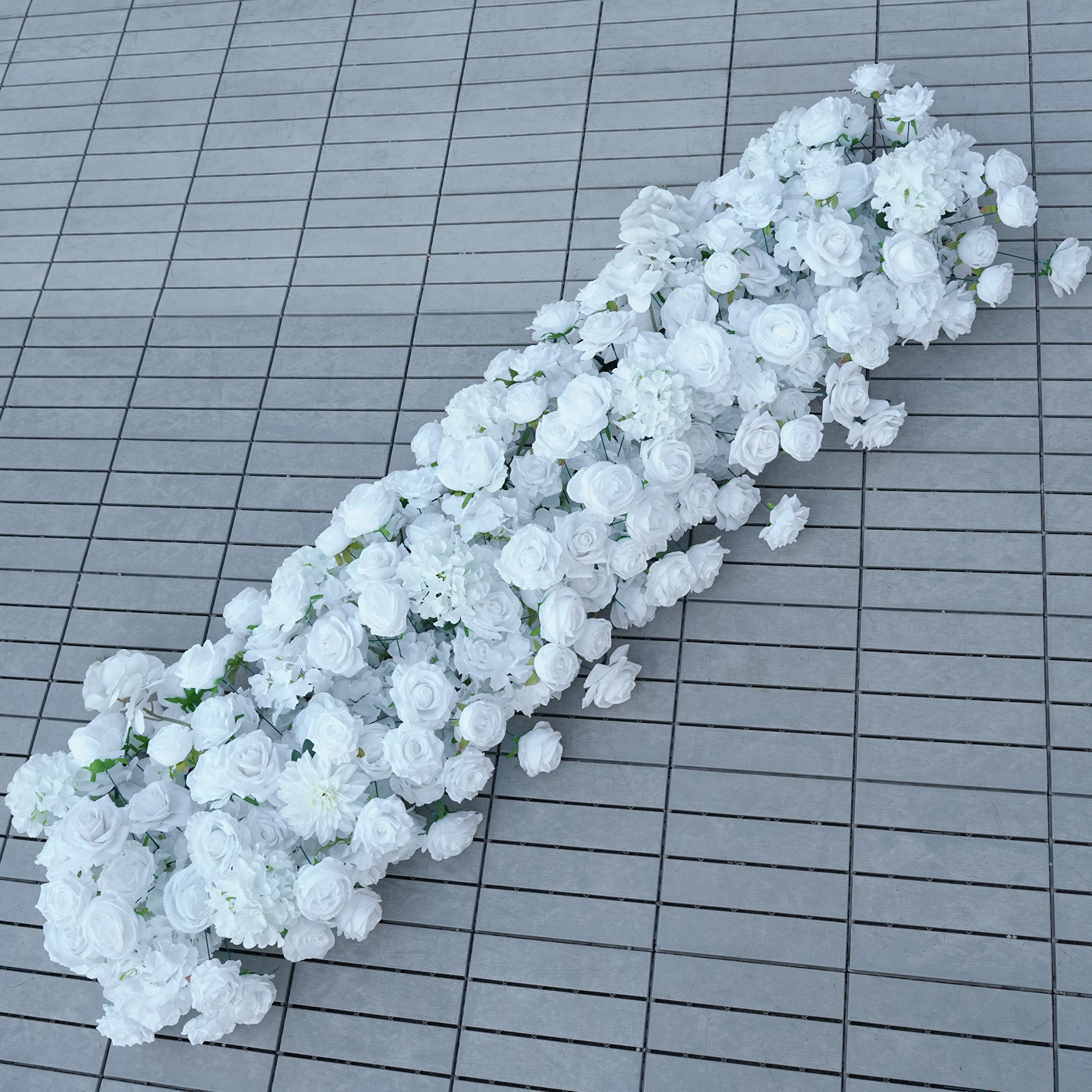 A875601 Pure White Series Floral Row Arrangement Decor Wedding
