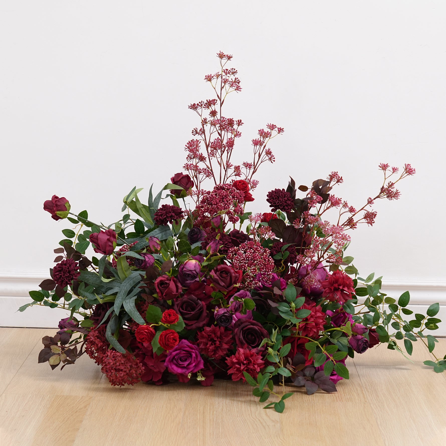 レンローズ④ Angela Flower Red Rose Plum Bossom Floral Arrangement Decor Horn