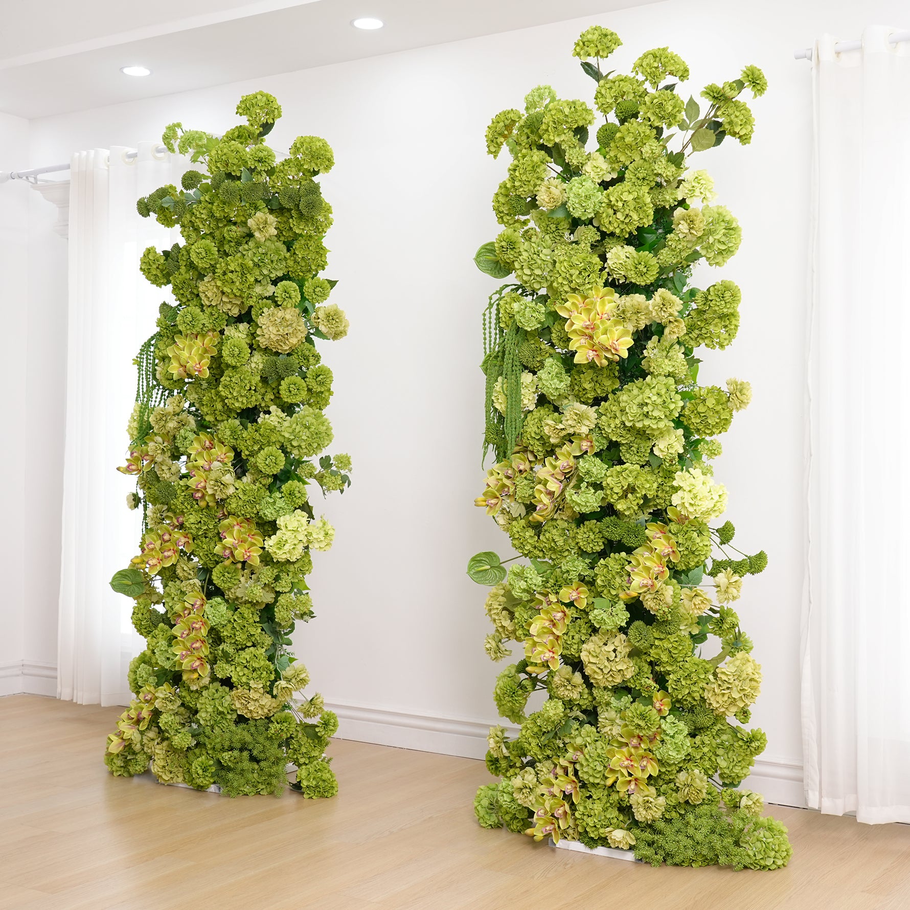 A8879 Green Hydrangea Vine Floral Arrangement KT Board Wedding