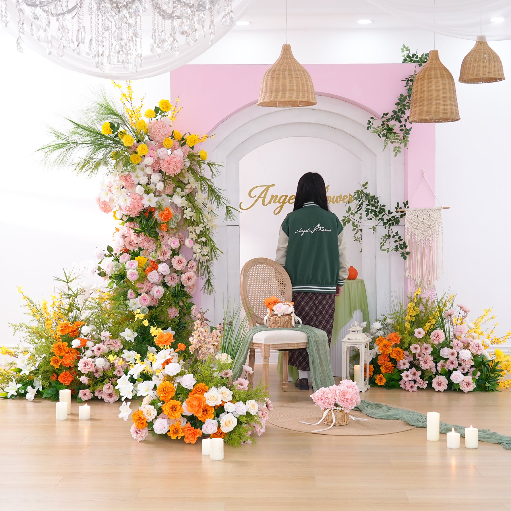 A8874 Colorful Floral Arrangement Floor Flower Wedding KT Board