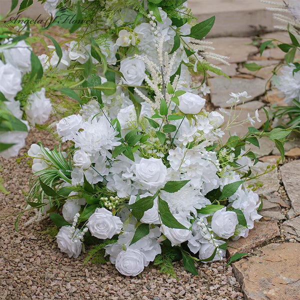 A8624 White Series With Greenery Wedding Floor Flower