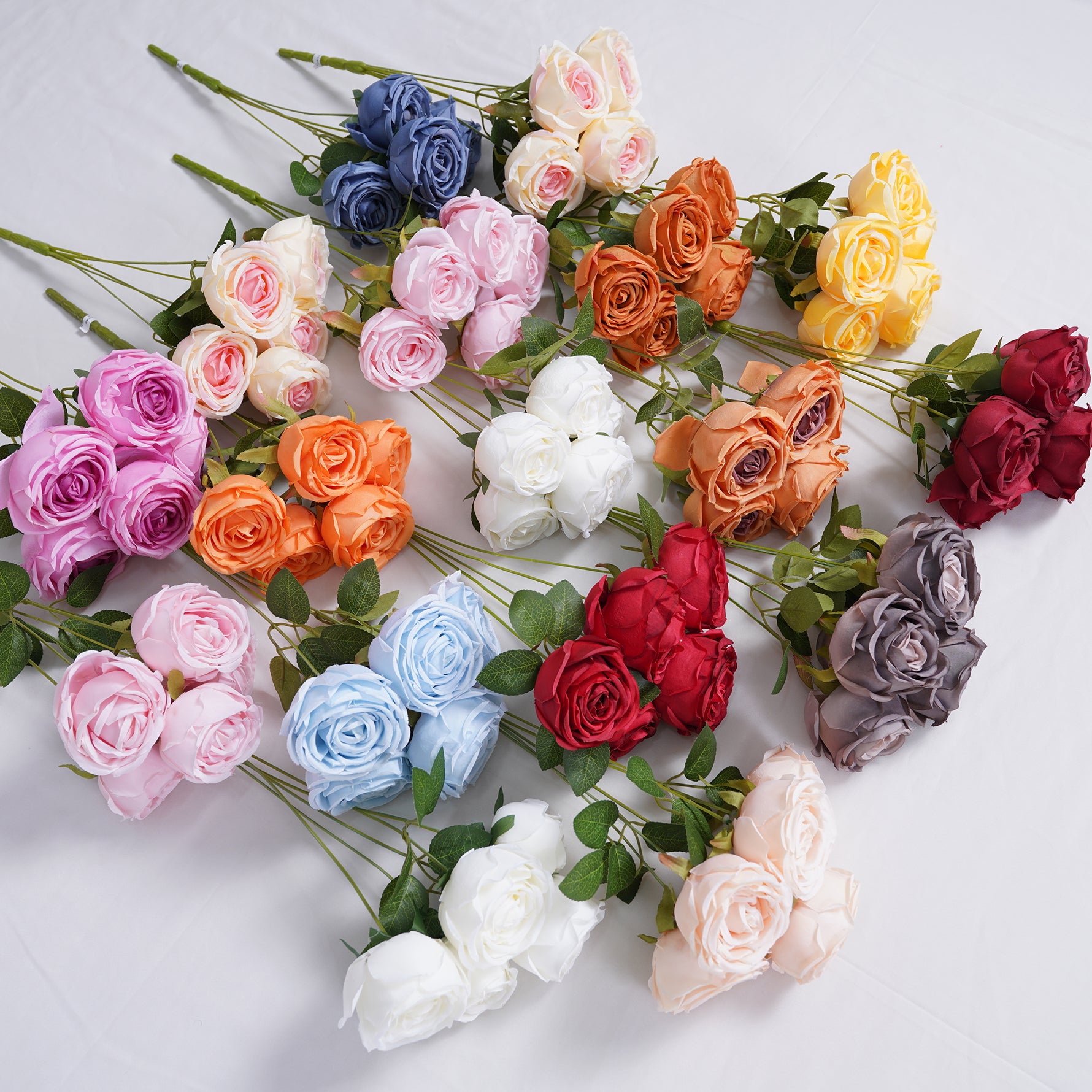 A7665 10pcs 44cm Artificial 5 Heads Rose Flower Bouquet – Angela