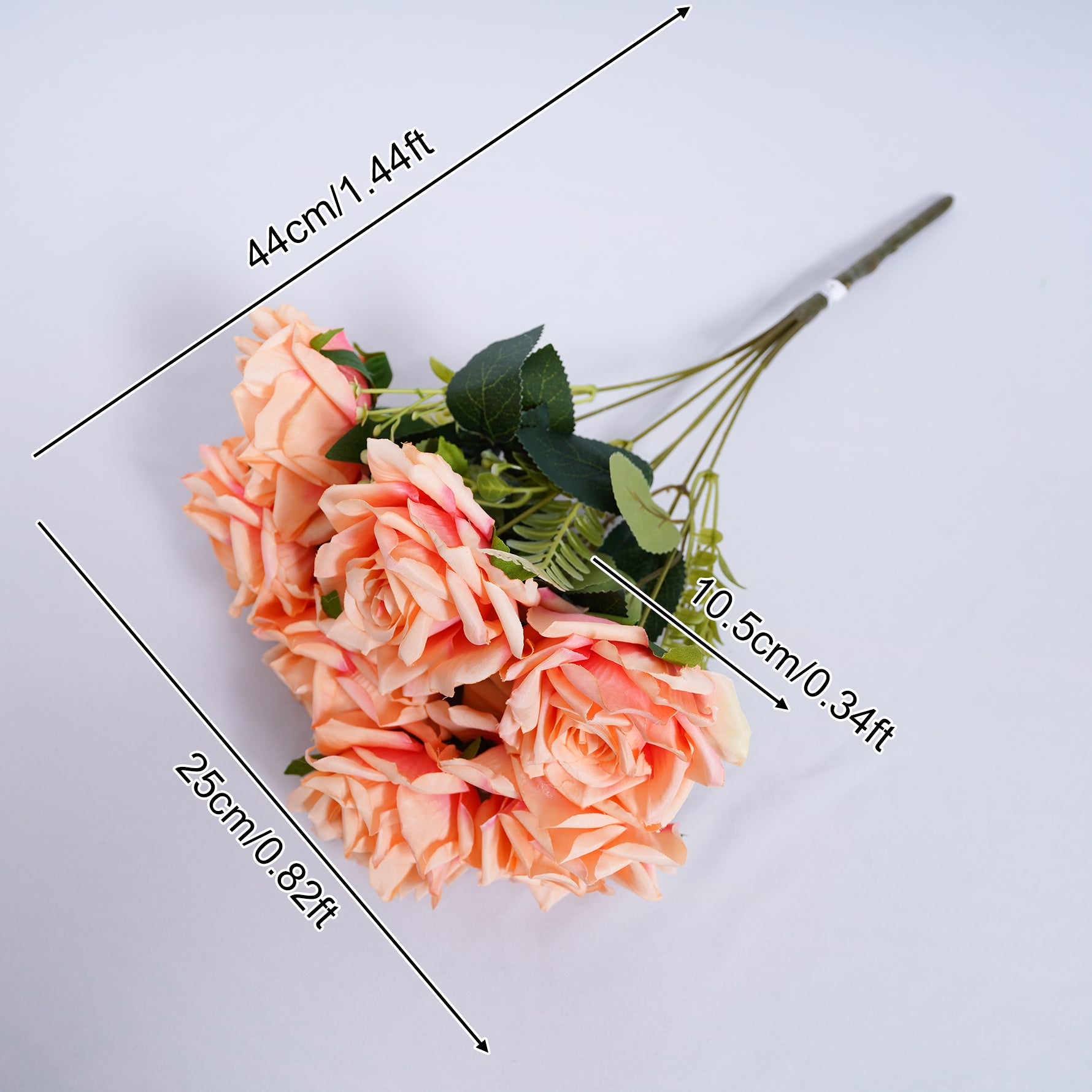 ローズ様 A8047 10pcs 44cm Artificial 7 Heads Rose Flower Bouquet