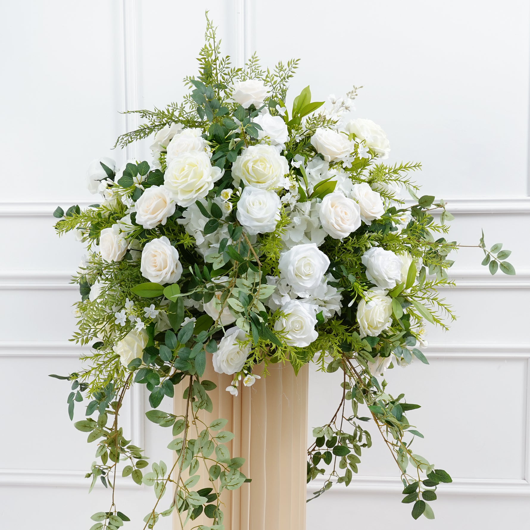A8816 White Rose Greenery Flower Ball Wedding Table Centerpieces