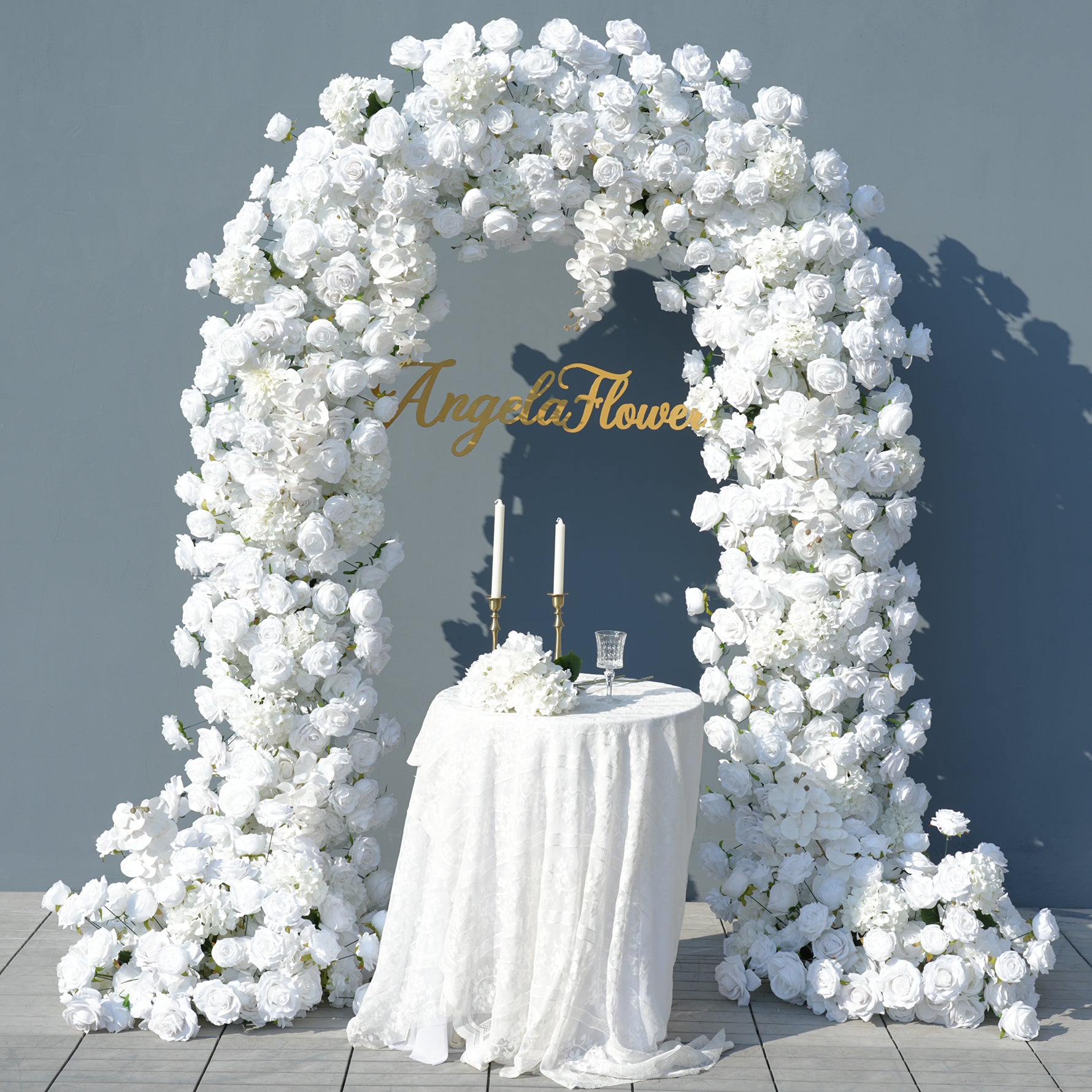 Annオーダーページ A875601 Pure White Series Floral Row Arrangement Decor Wedding