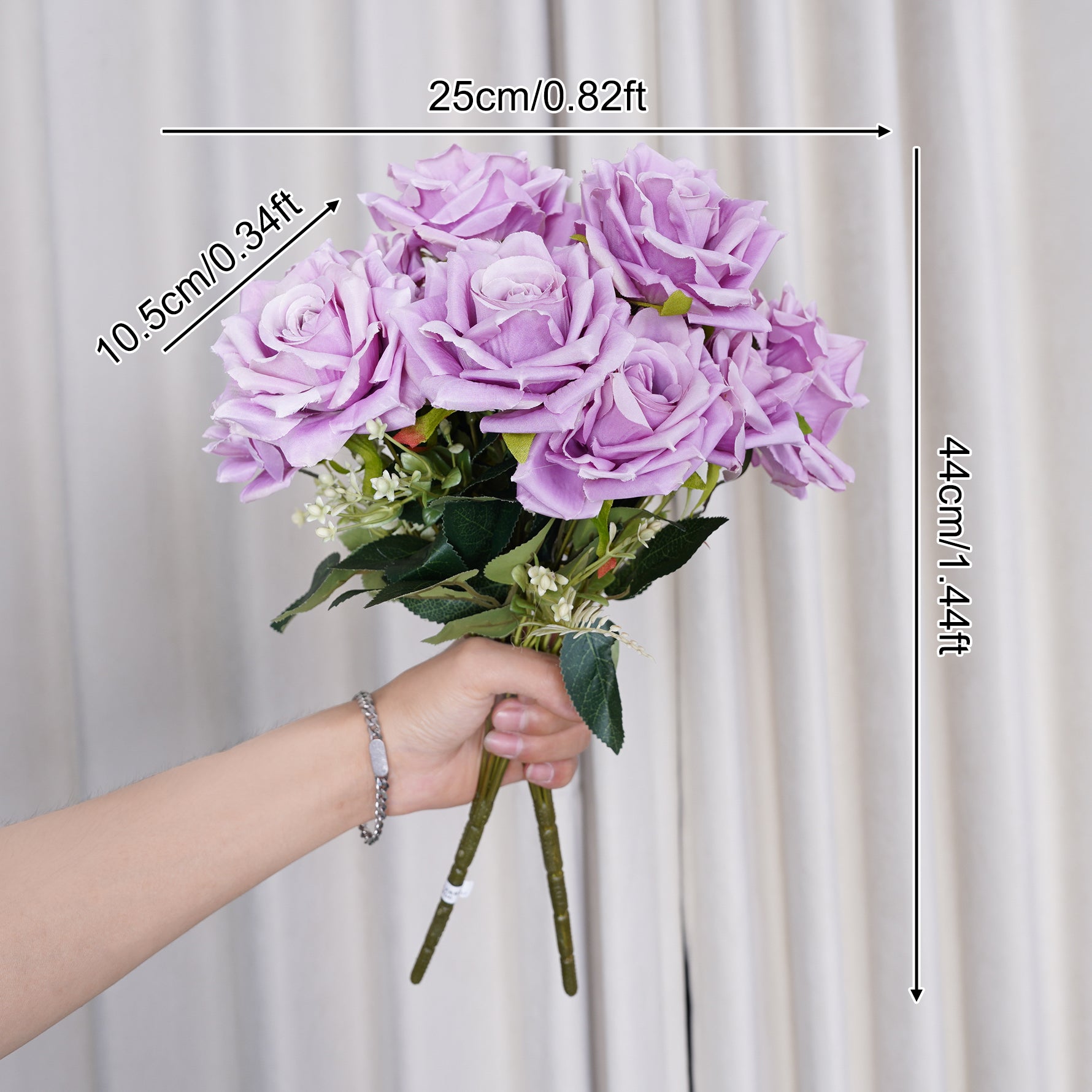 A8047 10pcs 44cm Artificial 7 Heads Rose Flower Bouquet – Angela