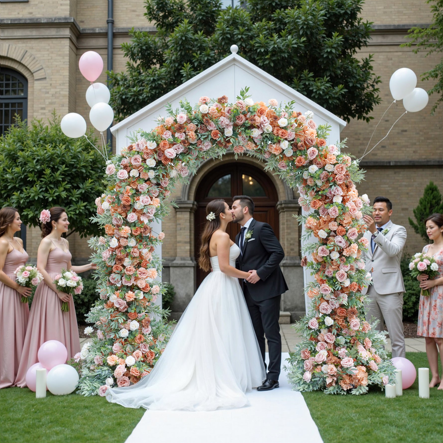 anjeraページ A8787 Coffee Rose Flower Row Decor Wedding Arch Frame – Angela Flower
