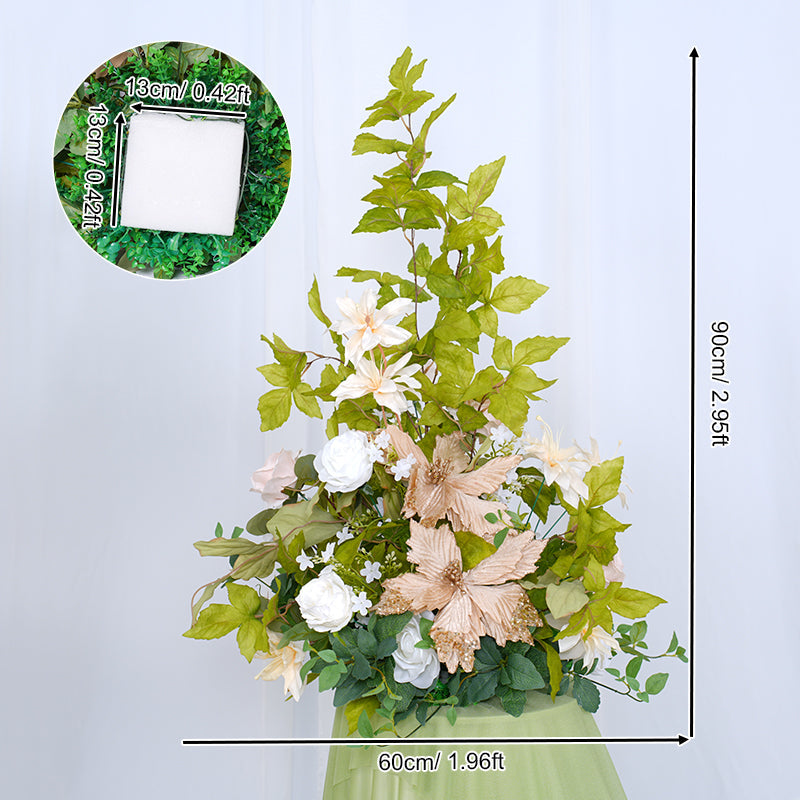 はな A86399 Champagne White Series With Greenery Wedding Floor Flower