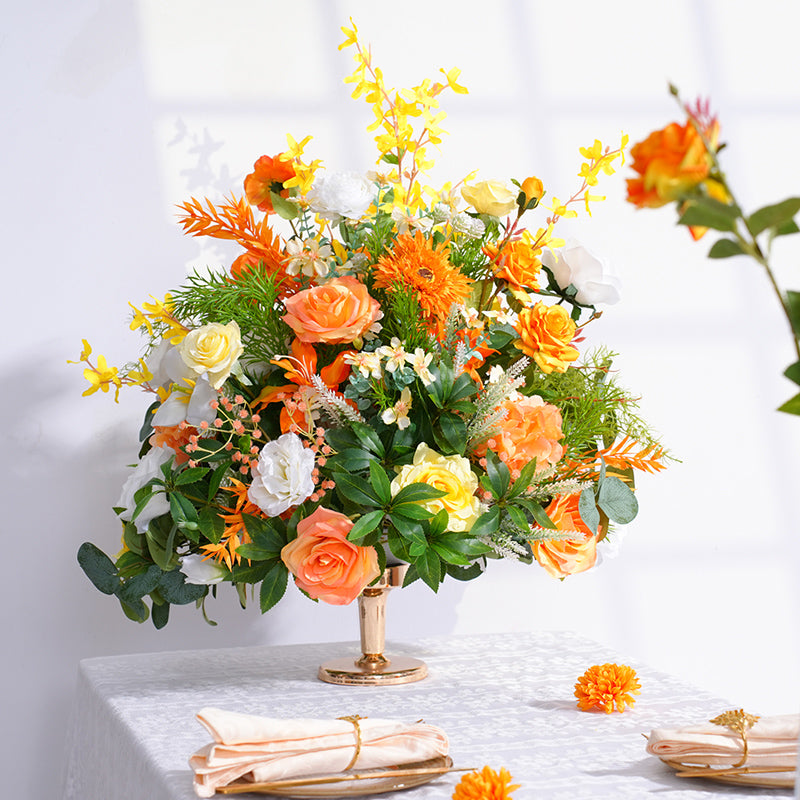 メイフラワー A866513 Orange White Series Floor Flower Arrangement Wedding