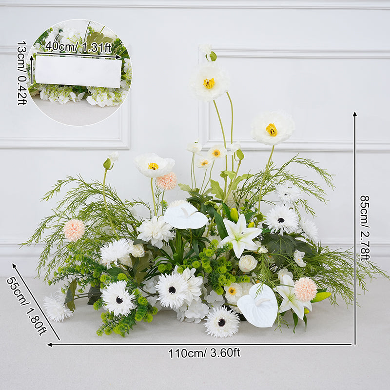 Angela Flower Champagne White Series With Greenery Floral