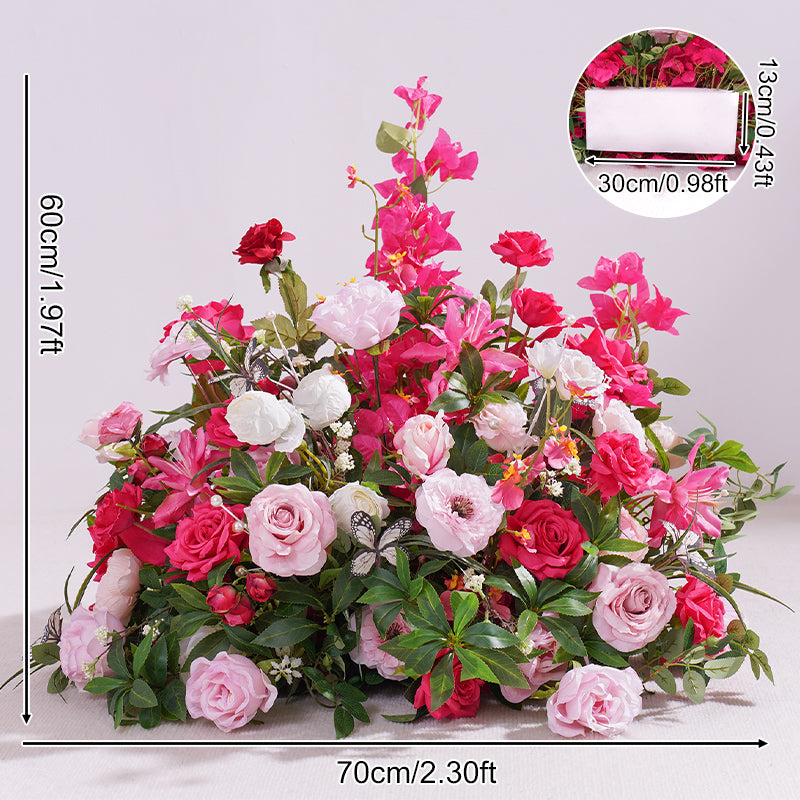 A866316 Hot Pink Series Rose Greenery Floor Flower