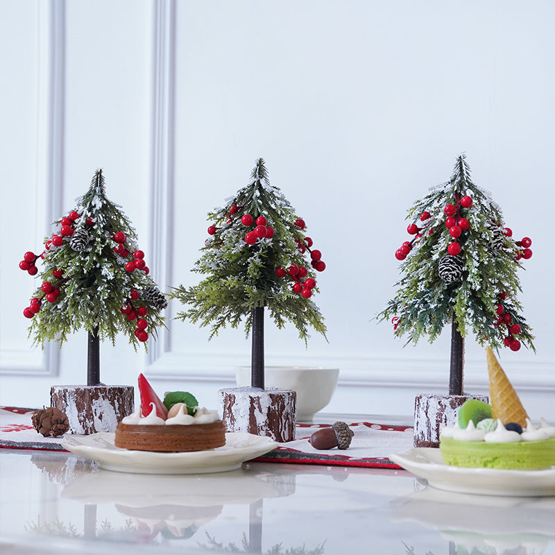 Angela Flower 23cm Pinecone Red Berry Christmas Tree Decorations