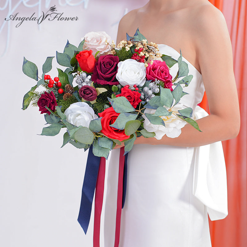 A866204 Christmas Series Bridal Hand Flower Bouquet Wedding