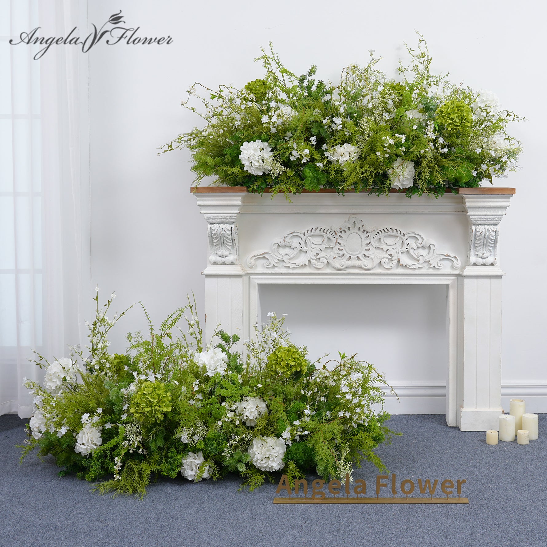 Floraバネルジー Angela Flower Champagne White Series With Greenery Floral