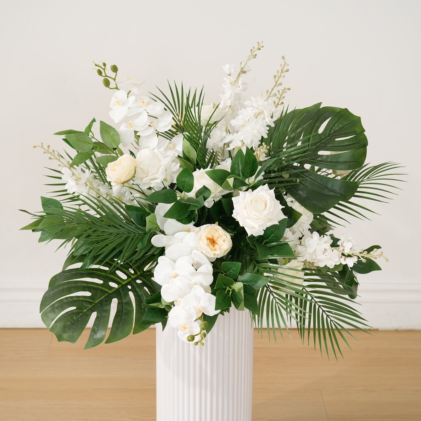A8731 Turtle Back Leaf Palm Hang Floral Arrangement Wedding