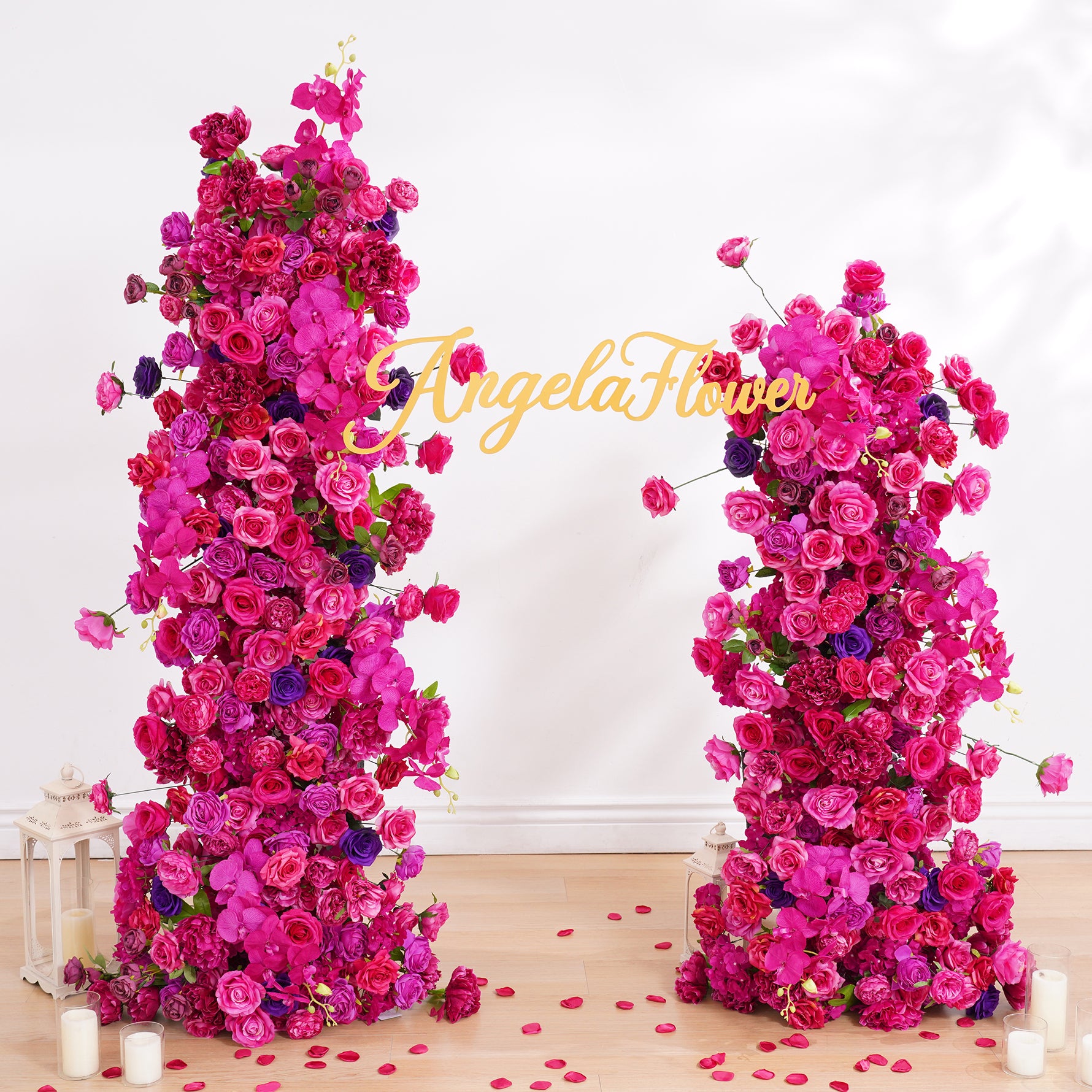 Luxury 5D Red Pink Rose Hydrangea Orchid Wedding Backdrop Floral