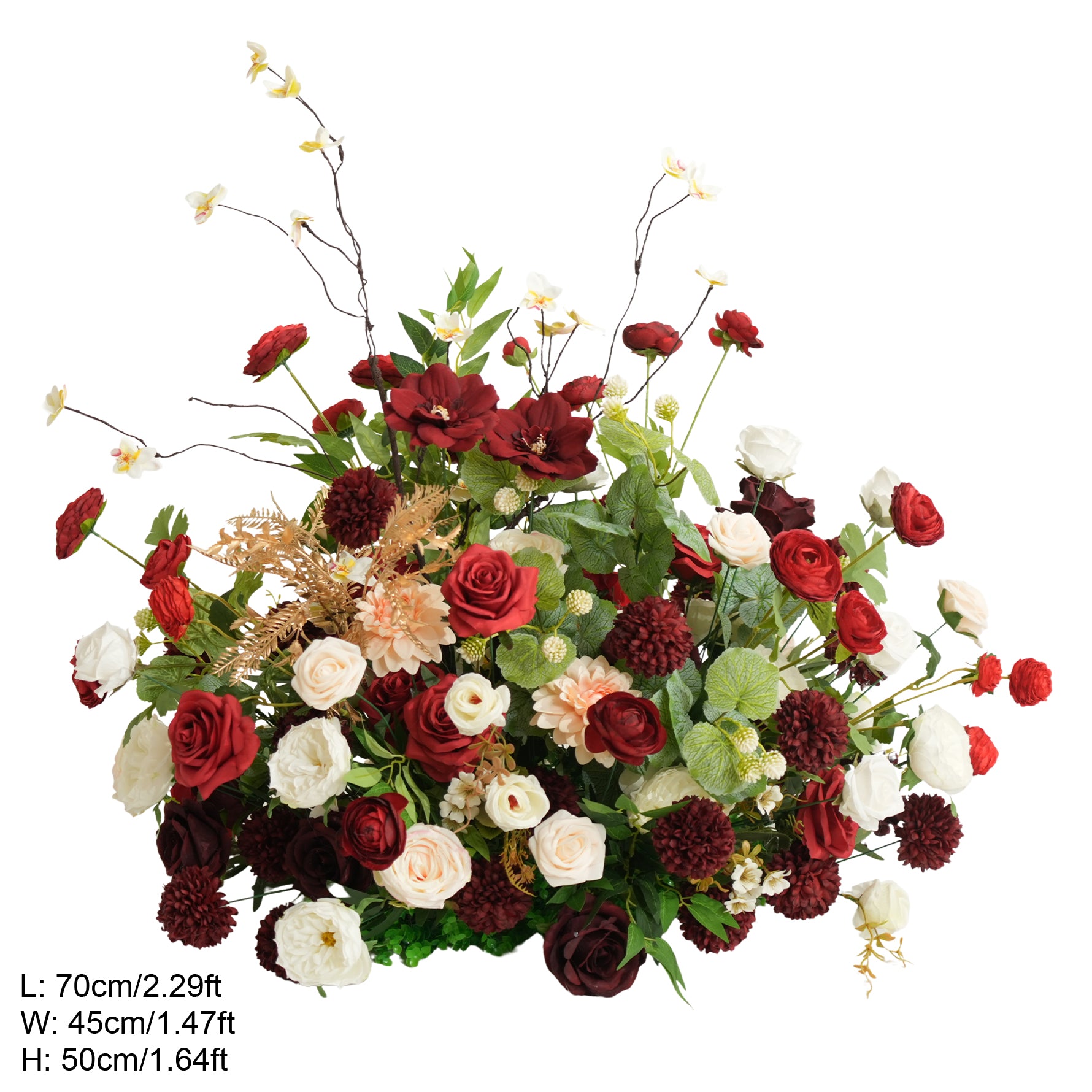 Artificial White Red Greenery Floor Flower Wedding Aisle