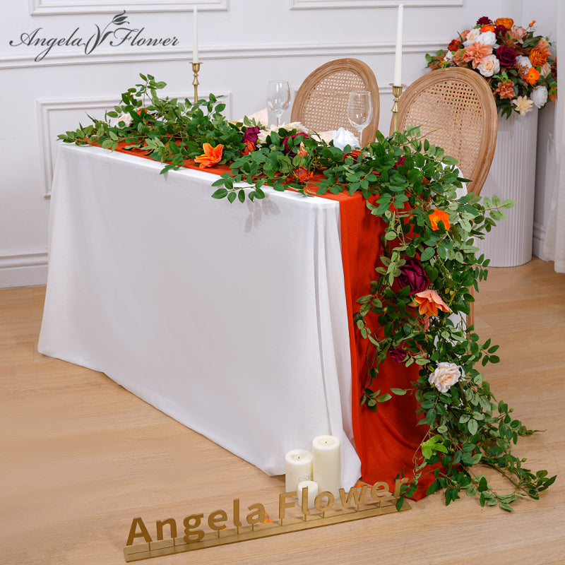 A863625 Autumn Color Series Plant Vine Table Sofa Runner Flower