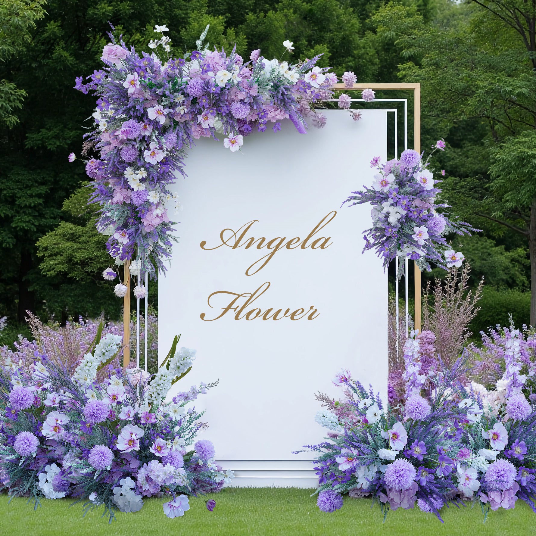 lavande.。.:♡* A8838 Purple Lavender Hang Flower Arrangement Floor Row Wedding